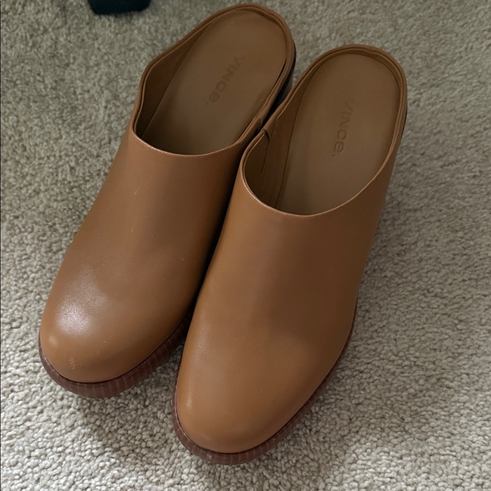 Vince Women's Brown Leather Mules